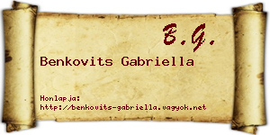 Benkovits Gabriella névjegykártya